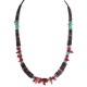 Navajo .925 Sterling Silver Certified Authentic Natural Turquoise Graduated Heishi Coral Native American Necklace 18240-2