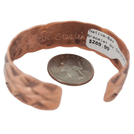 Certified Authentic .925 Sterling Silver Mountain Handmade Navajo Native American Pure Copper Bracelet 24497-4 Certified Authentic .925 Sterling Silver Mountain Handmade Navajo Native American Pure Copper Bracelet 24497-4