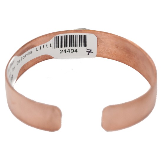Certified Authentic Handmade Navajo Natural Turquoise Native American Pure Copper Bracelet 24494-7