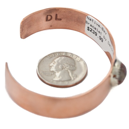 Certified Authentic Navajo Handmade Natural Jasper Native American Pure Copper Bracelet 24494-3 Certified Authentic Navajo Handmade Natural Jasper Native American Pure Copper Bracelet 24494-3