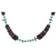 Navajo .925 Sterling Silver Certified Authentic Natural Turquoise Graduated Heishi Native American Necklace 750205-1