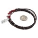 Navajo .925 Sterling Silver Certified Authentic Natural Graduated Heishi Coral Native American Necklace 750205-3