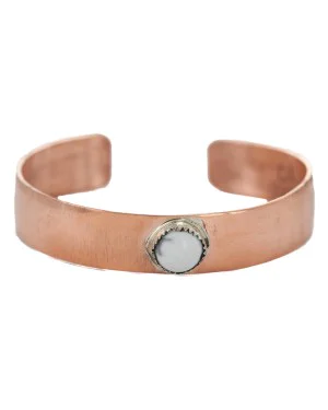 Certified Authentic Handmade Navajo White Howlite Native American Pure Copper Bracelet 24494-2 Certified Authentic Handmade Navajo White Howlite Native American Pure Copper Bracelet 24494-2