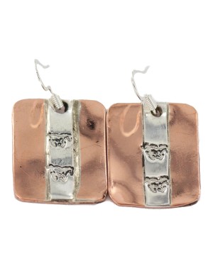 Certified Authentic Horse .925 Sterling Silver Handmade Navajo Native American Pure Copper Dangle Earrings 18249-2 Certified Authentic Horse .925 Sterling Silver Handmade Navajo Native American Pure Copper Dangle Earrings 18249-2