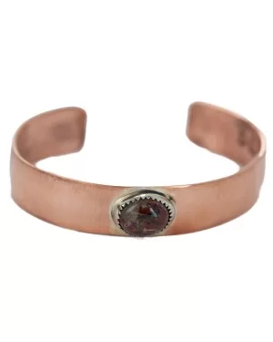 Certified Authentic Navajo Handmade Natural Jasper Native American Pure Copper Bracelet 24494-3 Certified Authentic Navajo Handmade Natural Jasper Native American Pure Copper Bracelet 24494-3