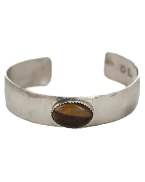 Certified Authentic Navajo Handmade Natural Tigers Eye Native American Nickel Bracelet 24494-11 Certified Authentic Navajo Handmade Natural Tigers Eye Native American Nickel Bracelet 24494-11