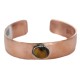 Certified Authentic Navajo Handmade Natural Tigers Eye Native American Pure Copper Bracelet 24494-1