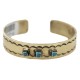 Certified Authentic Navajo Handmade Natural Turquoise Native American Brass Bracelet 24495-2