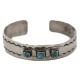 Certified Authentic Navajo Handmade Natural Turquoise Native American Nickel Bracelet 24494-12
