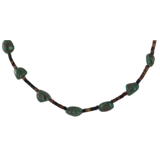 Certified Authentic Navajo .925 Sterling Silver Natural Turquoise Native American Necklace 750210 Certified Authentic Navajo .925 Sterling Silver Natural Turquoise Native American Necklace 750210