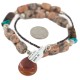 .925 Sterling Silver Certified Authentic Navajo Natural Turquoise Jasper Tigers Eye Native American Necklace 750209-9