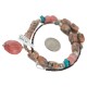 .925 Sterling Silver Certified Authentic Navajo Natural Turquoise Jasper Pink Quartz Native American Necklace 750211