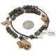 Carved Fetish Bear .925 Sterling Silver Certified Authentic Navajo Natural White Green and Red Jasper Hematite Native American Necklace 750209-7