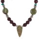 Arrow head .925 Sterling Silver Certified Authentic Navajo Natural Green and Red Jasper Native American Necklace 750208-3