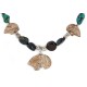 Carved Fetish Bear .925 Sterling Silver Certified Authentic Navajo Natural Turquoise Jasper Agate Native American Necklace 750207-2