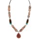 .925 Sterling Silver Certified Authentic Navajo Natural Turquoise Jasper Tigers Eye Native American Necklace 750209-9