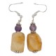 Navajo .925 Sterling Silver Hooks Certified Authentic Natural Agate Amethyst Native American Dangle Earrings 18252-7