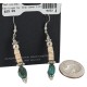 Navajo .925 Sterling Silver Hooks Certified Authentic Natural Turquoise Melon Shell Native American Dangle Earrings 18252-1