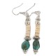 Navajo .925 Sterling Silver Hooks Certified Authentic Natural Turquoise Melon Shell Native American Dangle Earrings 18252-1 Navajo .925 Sterling Silver Hooks Certified Authentic Natural Turquoise Melon Shell Native American Dangle Earrings 18252-1