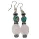 Navajo .925 Sterling Silver Hooks Certified Authentic Natural Turquoise Pink Quartz Hematite Native American Dangle Earrings 18252-2 Navajo .925 Sterling Silver Hooks Certified Authentic Natural Turquoise Pink Quartz Hematite Native American Dangle Earrings 18252-2