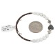 Navajo Certified Authentic Heart Natural Hematite Heishi White Howlite Native American Adjustable Wrap Bracelet 13151-40
