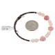 Navajo Certified Authentic Natural Pink Quartz Heishi Native American Adjustable Wrap Bracelet 13151-18