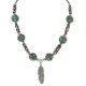 .925 Sterling Silver Feather Certified Authentic Navajo Wood Native American Necklace 18256