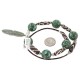 .925 Sterling Silver Feather Certified Authentic Navajo Wood Native American Necklace 18256
