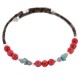 Navajo Certified Authentic Natural Coral Pink Quartz Heishi Native American Adjustable Wrap Bracelet 13151-39