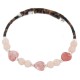 Navajo Certified Authentic Natural Pink Quartz Heishi Native American Adjustable Wrap Bracelet 13151-18