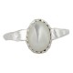 .925 Sterling Silver Navajo Certified Authentic Handmade Mother of Pearl Native American Ring Size 4 1/2 24501-7