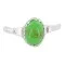.925 Sterling Silver Navajo Certified Authentic Handmade Natural Gaspeite Native American Ring Size 5 1/2 24500-6