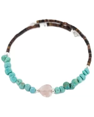Heart Certified Authentic Navajo Natural Pink Quartz Heishi Native American Adjustable Wrap Bracelet 13151-13 Heart Certified Authentic Navajo Natural Pink Quartz Heishi Native American Adjustable Wrap Bracelet 13151-13