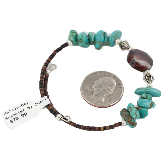 Navajo Natural Red Jasper Heishi Adjustable Wrap Bracelet NB160408223332