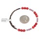 Navajo Certified Authentic Coral Natural Pink Quartz Heishi Native American Adjustable Wrap Bracelet 13151-1