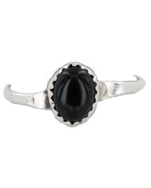 .925 Sterling Silver Navajo Certified Authentic Handmade Natural Black Onyx Native American Ring Size 3 1/2 24505-4 .925 Sterling Silver Navajo Certified Authentic Handmade Natural Black Onyx Native American Ring Size 3 1/2 24505-4
