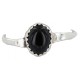 .925 Sterling Silver Navajo Certified Authentic Handmade Natural Black Onyx Native American Ring Size 9 24505-1