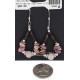 Certified Authentic .925 Sterling Silver Hooks Natural Charoite Pink Quartz Heishi Hoop Native American Dangle Earrings 18263-8