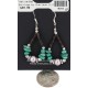 Certified Authentic .925 Sterling Silver Hooks Natural Turquoise Mother of Pearl Heishi Hoop Native American Dangle Earrings 18263-11
