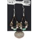 Certified Authentic .925 Sterling Silver Hooks Natural Turquoise Heishi Shell Hoop Native American Dangle Earrings 18263-13