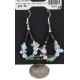 Certified Authentic .925 Sterling Silver Hooks Natural Turquoise Opalite Heishi Hoop Native American Dangle Earrings 18263-37