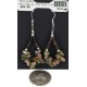Certified Authentic .925 Sterling Silver Hooks Natural Green Jasper Heishi Hoop Native American Dangle Earrings 18263-19