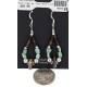 Certified Authentic Navajo .925 Sterling Silver Hooks Natural Turquoise Heishi Shell Hoop Native American Dangle Earrings 18263-29