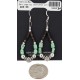 Certified Authentic .925 Sterling Silver Hooks Navajo Natural Turquoise Heishi Hoop Native American Dangle Earrings 18263-30