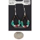 Certified Authentic Navajo .925 Sterling Silver Hooks Natural Turquoise Coral Heishi Hoop Native American Dangle Earrings 18263-35