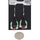 Certified Authentic .925 Sterling Silver Hooks Natural Turquoise Coral Heishi Hoop Navajo Native American Dangle Earrings 18263-40