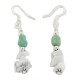 Certified Authentic .925 Sterling Silver Hooks Navajo White Howlite Native American Dangle Earrings 18263-16