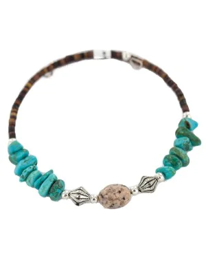 Certified Authentic Navajo Natural Jasper Heishi Native American Adjustable Wrap Bracelet 13151-53