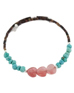 Heart Certified Authentic Natural Pink Quartz Heishi Navajo Native American Adjustable Wrap Bracelet 13151-57 Heart Certified Authentic Natural Pink Quartz Heishi Navajo Native American Adjustable Wrap Bracelet 13151-57