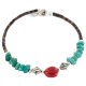 Navajo Certified Authentic Heishi Coral Native American Adjustable Wrap Bracelet 13151-74